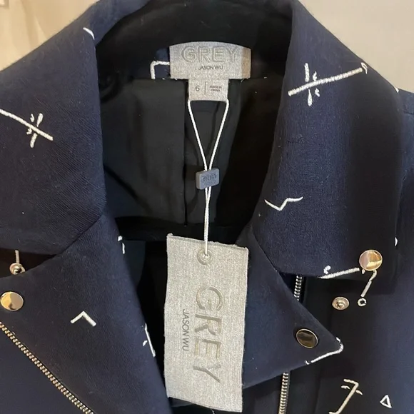 NWT Grey Jason Wu Moto Style Jacket - Size 6 - Picture 5 of 10